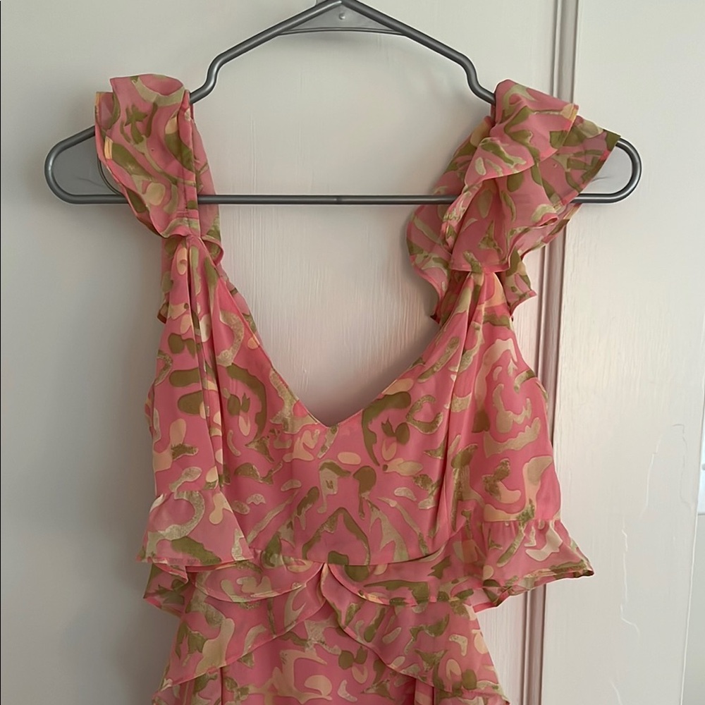 Elegant Pink Ruffle Dress - Picture 2 of 5